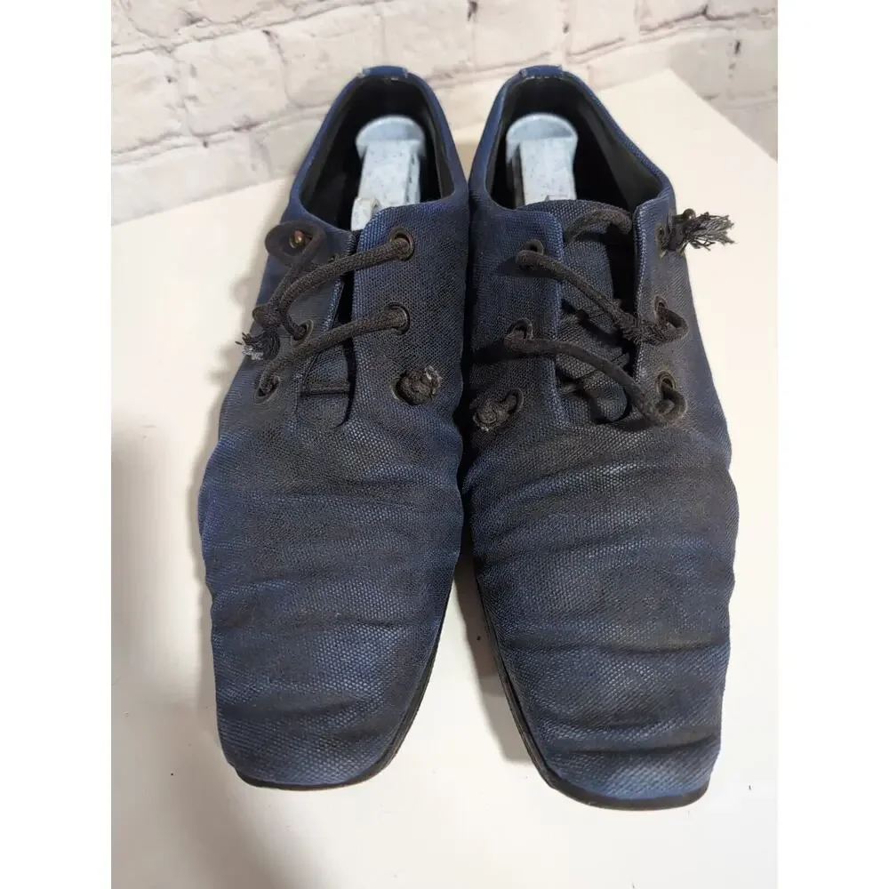 Alexander Fielden The Philosopher Handmade Denim Leather Avant Garde Shoe Sz 41